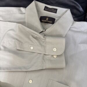 Valerio Garati Dress Shirt Mens L 16-34/35 Gray Fitted Oxford Business Button Up
